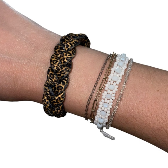 Rastaclat Leopard Cheetah Braided Shoelace Bracelet with Gold accents Unisex - Picture 3 of 7